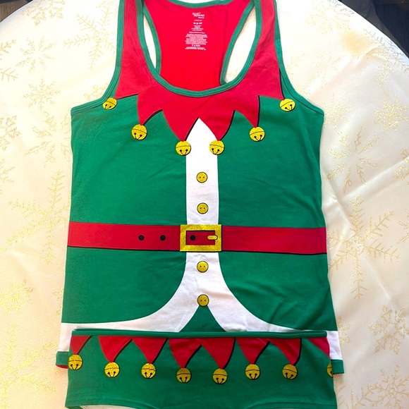 (2) Piece Adult Unisex’s Sexy Santa’s Helper Elf Christmas Holiday sleep set. - Picture 1 of 5